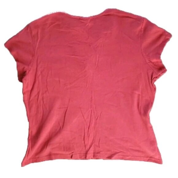 White Stag Claret Short Sleeve Top 100% Cotton Embroidered Women XL Shrunk Distr - Picture 2 of 11